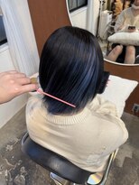 チャプター 問屋町(chapter) ケアブリーチアンブレラカラーブルーラベンダーショートカット