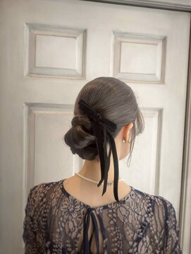 アロマ ヘアー ルーム 新宿3号店(AROMA hair room) 結婚式/二次会/リボンアレンジ/お団子/編み込み/パーティー/艶感