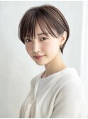 小顔ショートボブ大人セクシーダークカラー