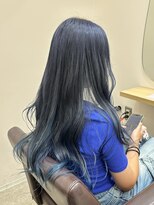 ユウル 横浜(juhl.)&nbsp;ネイビーブルーブリーチダブルカラーブルージュブルーブラック