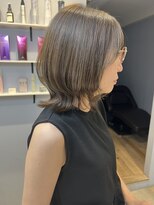 ベルベットヘア 千早店(Velvet hair)&nbsp;髪質改善カラー×くびれボブ×オリーブグレー【みつ】