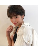 【エッジショート デザインカラー丸みショート無造作カール】