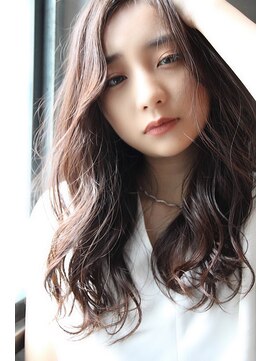 チョビー 銀座(chobii) 道村/デジタルパーマ/ローライト/アッシュブラウン/厚めバング