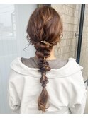 編みおろし 結婚式 ヘアアレンジ