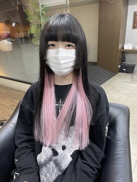 ディア(.eer) ボブでも馴染むエクステ◎ピンクインナーカラー/ロングウルフ