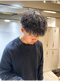 無造作ツイストスパイラルメンズパーママッシュ
