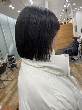 ベル バイ マグ 諏訪店(belle by Mag) 透明感♪髪質改善カラー小顔艶感ボブオリーブベージュ