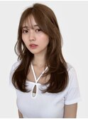 レイヤーカット　ベージュカラー　顔まわりカット