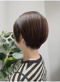 大人ショートボブ丸みショートカットマッシュショート前髪あり