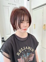 ケークリエイティブコード(K creative COrDE) チェリーレッド×シースルーバングショート