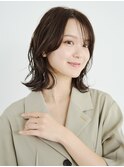 ブラウンカラー ウェーブヘア