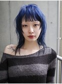【GEEKS渋谷】ウルフカット/顔周りカット/アイスブルー/レイヤー