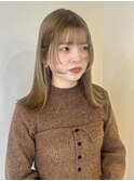 透明感ベージュカラー＋顔周りカット