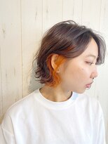 ベラルーチェ(Bella Luce)&nbsp;    大人可愛いボブ×オレンジイヤリングカラー