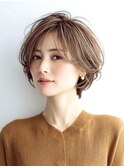 40代50代60代/脱白髪染め白髪ぼかしハイライト/大人ショート
