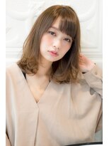 【GARDEN KOMAKI】毛先パーマ軽めミディアムベージュカラー