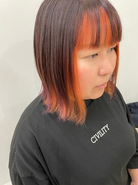 エンドリンク(endlink) オレンジカラーのボブスタイル