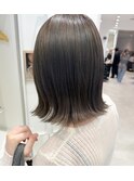 切りっぱなしボブ/オリーブグレージュ/オリーブベージュ