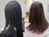 レディース縮毛矯正+髪質改善TR（カット込み）+プチヘッドスパ+ReFaVEENA
