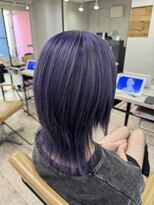 アジールヘア 所沢プロペ通り店(agir hair)&nbsp;ラベンダーパープル×ウルフイメチェンこなれミディ所沢韓国