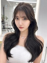 マウル 栄(MAEUL)&nbsp;薄め前髪　グレージュ　くびれヘア【MAEUL 桔川】