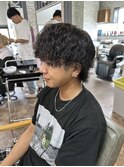 札幌大通りメンズショートカット波巻きツイストスパイラルパーマ
