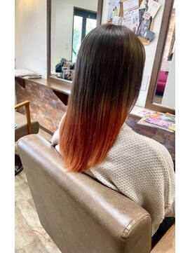 美容室ふくろう グラデーションオレンジ