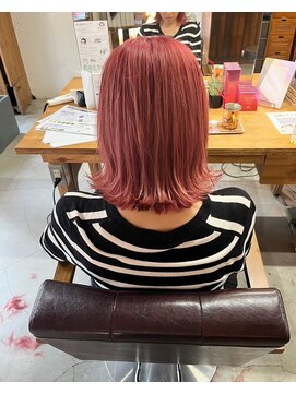 ロッソ ヘアアンドスパ 草加店(Rosso Hair&SPA) ピンク外ハネボブ