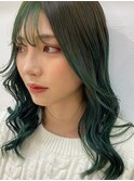 レイヤーカット/ウェットヘア/オリーブベージュ[上大岡]
