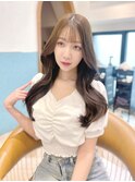 暗めカラー/韓国レイヤー/マロンベージュ/くすみベージュ/立川