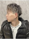 ツイストスパイラルパーマホワイトメッシュツイスパハイライト