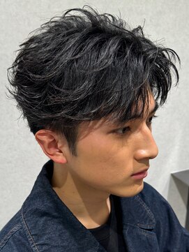 アンサー 渋谷(ANSWER) センターパートフェザーパーマ毛流れナチュラル縮毛矯正渋谷原宿