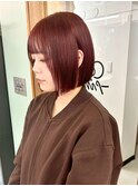 タッセルボブ切りっぱなしボブミニボブ外ハネボブベージュ