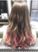 【VOGES】グレージュ×フラッシュピンク