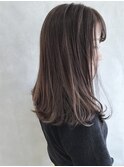 グレージュ_毛先パーマことりベージュウォーターフォール