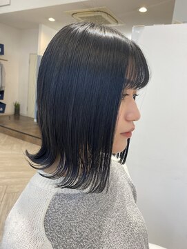 アヴァンス 広島本通店(AVANCE.) 切りっぱなしボブ×ブルーブラック