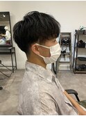 爽やかメンズ☆無造作ツーブロックマッシュナチュラル黒髪