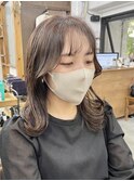 韓国風/韓国巻き/ミディアムロング/顔まわりカット  W1127