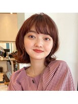 ガーデン ムサシコスギ(GARDEN MUSASHIKOSUGI)&nbsp;ゆるふわ外ハネ鎖骨ロブ/チェリーブラウン/レッドブラウン