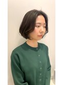 韓国風 タンバルモリボブ カーキグレージュ