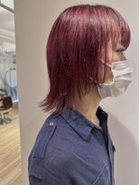 ネオヘアー 曳舟店(NEO Hair)&nbsp;カシスレッド/ウルフカット/ダブルカラー/ブリーチ/曳舟