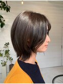 顔回りカットショートサラツヤ髪ボリューム感シースルー前髪