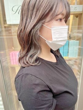 ネオリーブ アンド 渋谷店(Neolive &) 斜めバング/グレージュカラー/シルキーベージュ/韓国/渋谷