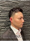 メンズビジネスショートヘアアップバング