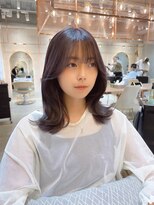 ロンド エスポワール 錦糸町(Lond espoir)&nbsp;ピンクベージュ前髪カタログマルチダボブ【韓国ヘア/鈴木颯】