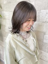 リサ グランシェ(RISA granche)&nbsp;切りっぱなし　ボブ　オリーブカラー