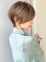 ショートボブ髪型20代30代前髪あり前髪なし面長丸顔【荒牧】AY