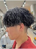 波巻きパーマメンズパーマメンズヘアツーブロックツイストパーマ