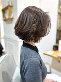 前髪なしのボブパーマ