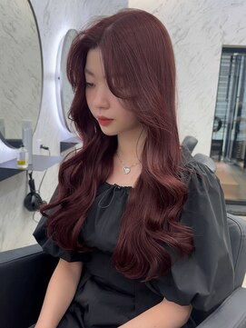 ドットモーダ 町田店(dot. mooda) 【ワインレッド×顔周りカット】韓国/韓国ヘア/町田/町田駅